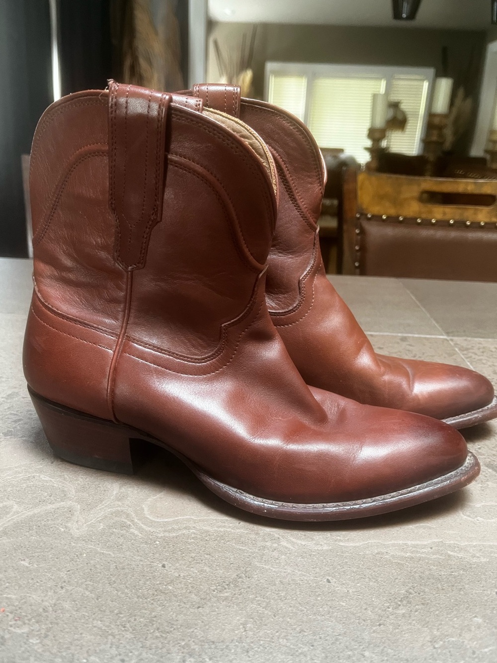 Tecovas The Penny Roper Boots Brown Leather Cowboy Cowgirl Western Rodeo 8.5B